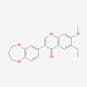 molecular formula C21H20O5 B2437927 3-(3,4-二氢-2H-1,5-苯并二氧杂茰-7-基)-6-乙基-7-甲氧基色满-4-酮 CAS No. 610754-41-1