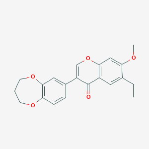 molecular formula C21H20O5 B2437927 3-(3,4-ジヒドロ-2H-ベンゾ[b][1,4]ジオキセピン-7-イル)-6-エチル-7-メトキシ-4H-クロメン-4-オン CAS No. 610754-41-1