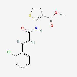 molecular formula C15H12ClNO3S B2437930 (E)-methyl 2-(3-(2-chlorophenyl)acrylamido)thiophene-3-carboxylate CAS No. 1006003-19-5