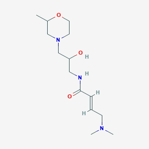 molecular formula C14H27N3O3 B2437935 (E)-4-(Dimethylamino)-N-[2-hydroxy-3-(2-methylmorpholin-4-yl)propyl]but-2-enamide CAS No. 2411330-10-2