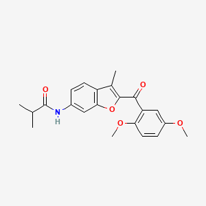 molecular formula C22H23NO5 B2437954 N-[2-(2,5-dimethoxybenzoyl)-3-methyl-1-benzofuran-6-yl]-2-methylpropanamide CAS No. 929372-58-7
