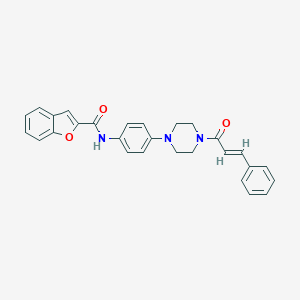 N-(4-{4-[(2E)-3-phenylprop-2-enoyl]piperazin-1-yl}phenyl)-1-benzofuran-2-carboxamide