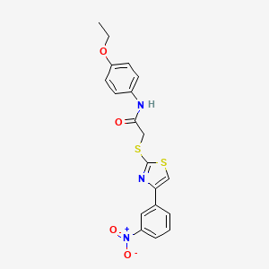 molecular formula C19H17N3O4S2 B2437961 N-(4-ethoxyphenyl)-2-((4-(3-nitrophenyl)thiazol-2-yl)thio)acetamide CAS No. 727689-65-8