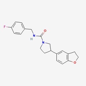 molecular formula C20H21FN2O2 B2437964 3-(2,3-dihydro-1-benzofuran-5-yl)-N-[(4-fluorophenyl)methyl]pyrrolidine-1-carboxamide CAS No. 2097912-41-7
