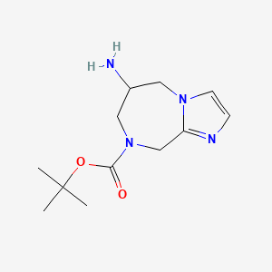 molecular formula C12H20N4O2 B2437965 Tert-butyl 6-amino-5,6,7,9-tetrahydroimidazo[1,2-a][1,4]diazepine-8-carboxylate CAS No. 2287281-71-2