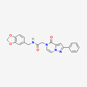 N-(1,3-benzodioxol-5-ylmethyl)-2-(4-oxo-2-phenylpyrazolo[1,5-a]pyrazin-5(4H)-yl)acetamide
