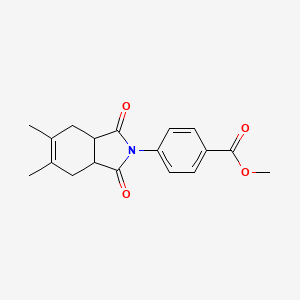 molecular formula C18H19NO4 B2437975 Methyl 4-(5,6-dimethyl-1,3-dioxo-3a,4,7,7a-tetrahydroisoindol-2-yl)benzoate CAS No. 326004-66-4
