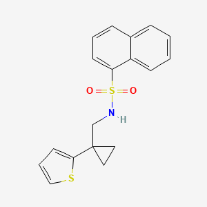 molecular formula C18H17NO2S2 B2437981 N-((1-(噻吩-2-基)环丙基)甲基)萘-1-磺酰胺 CAS No. 1203356-91-5