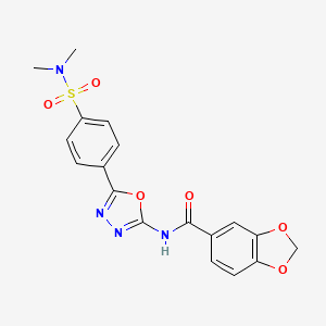 N-(5-(4-(N,N-dimethylsulfamoyl)phenyl)-1,3,4-oxadiazol-2-yl)benzo[d][1,3]dioxole-5-carboxamide