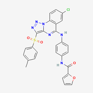 molecular formula C27H19ClN6O4S B2437985 N-(4-((7-chloro-3-tosyl-[1,2,3]triazolo[1,5-a]quinazolin-5-yl)amino)phenyl)furan-2-carboxamide CAS No. 893788-73-3