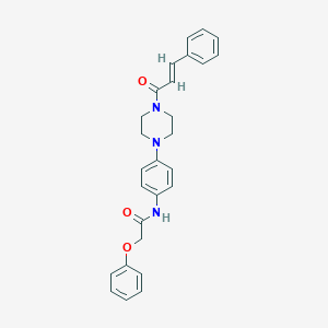 molecular formula C27H27N3O3 B243799 2-phenoxy-N-(4-{4-[(2E)-3-phenylprop-2-enoyl]piperazin-1-yl}phenyl)acetamide 