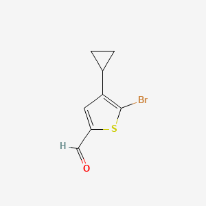molecular formula C8H7BrOS B2437990 5-Bromo-4-(cyclopropyl)thiophene-2-carboxaldehyde CAS No. 2301169-82-2