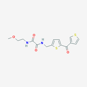 molecular formula C15H16N2O4S2 B2437995 N1-(2-メトキシエチル)-N2-((5-(チオフェン-3-カルボニル)チオフェン-2-イル)メチル)オキサラミド CAS No. 1797190-40-9