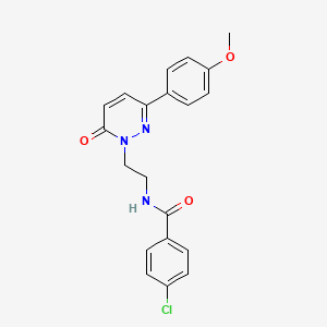 molecular formula C20H18ClN3O3 B2437999 4-chloro-N-(2-(3-(4-methoxyphenyl)-6-oxopyridazin-1(6H)-yl)ethyl)benzamide CAS No. 921873-48-5