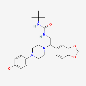 molecular formula C25H34N4O4 B2438006 1-(2-(Benzo[d][1,3]dioxol-5-yl)-2-(4-(4-methoxyphenyl)piperazin-1-yl)ethyl)-3-(tert-butyl)urea CAS No. 896358-25-1