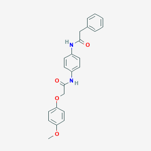 molecular formula C23H22N2O4 B243801 2-(4-methoxyphenoxy)-N-{4-[(phenylacetyl)amino]phenyl}acetamide 