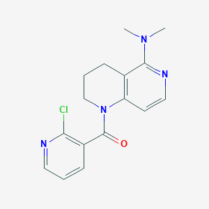 molecular formula C16H17ClN4O B2438011 (2-Chloropyridin-3-yl)-[5-(dimethylamino)-3,4-dihydro-2H-1,6-naphthyridin-1-yl]methanone CAS No. 2305541-47-1