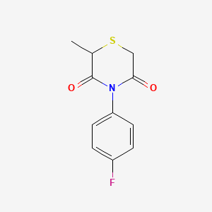 molecular formula C11H10FNO2S B2438012 4-(4-氟苯基)-2-甲硫代吗啉-3,5-二酮 CAS No. 344266-02-0