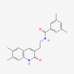 N-[2-(6,7-dimethyl-2-oxo-1H-quinolin-3-yl)ethyl]-3,5-dimethylbenzamide