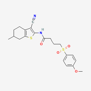 N-(3-cyano-6-methyl-4,5,6,7-tetrahydrobenzo[b]thiophen-2-yl)-4-((4-methoxyphenyl)sulfonyl)butanamide