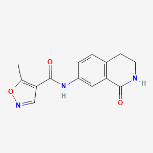 molecular formula C14H13N3O3 B2438037 5-methyl-N-(1-oxo-1,2,3,4-tetrahydroisoquinolin-7-yl)isoxazole-4-carboxamide CAS No. 1428367-19-4