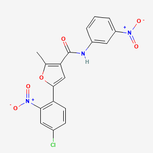 molecular formula C18H12ClN3O6 B2438039 5-(4-chloro-2-nitrophenyl)-2-methyl-N-(3-nitrophenyl)furan-3-carboxamide CAS No. 876871-22-6
