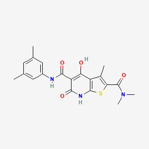 molecular formula C20H21N3O4S B2438040 N5-(3,5-dimethylphenyl)-4-hydroxy-N2,N2,3-trimethyl-6-oxo-6,7-dihydrothieno[2,3-b]pyridine-2,5-dicarboxamide CAS No. 1251590-53-0