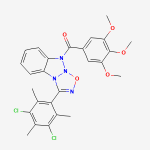 [3-(3,5-DICHLORO-2,4,6-TRIMETHYLPHENYL)-9H-[1,2,3,5]OXATRIAZOLO[3,2-A][1,2,3]BENZOTRIAZOL-9-YL](3,4,5-TRIMETHOXYPHENYL)METHANONE