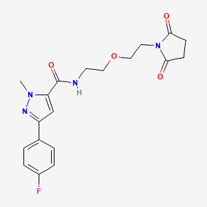 N-(2-(2-(2,5-dioxopyrrolidin-1-yl)ethoxy)ethyl)-3-(4-fluorophenyl)-1-methyl-1H-pyrazole-5-carboxamide