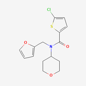 molecular formula C15H16ClNO3S B2438053 5-chloro-N-(furan-2-ylmethyl)-N-(tetrahydro-2H-pyran-4-yl)thiophene-2-carboxamide CAS No. 1788770-85-3