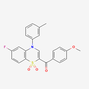 [6-fluoro-4-(3-methylphenyl)-1,1-dioxido-4H-1,4-benzothiazin-2-yl](4-methoxyphenyl)methanone