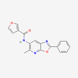 molecular formula C18H13N3O3 B2438055 N-(5-methyl-2-phenyloxazolo[5,4-b]pyridin-6-yl)furan-3-carboxamide CAS No. 2034317-99-0