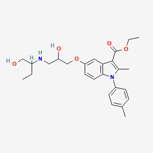 ethyl 5-(2-hydroxy-3-((1-hydroxybutan-2-yl)amino)propoxy)-2-methyl-1-(p-tolyl)-1H-indole-3-carboxylate
