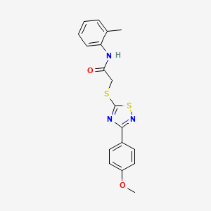 molecular formula C18H17N3O2S2 B2438060 2-((3-(4-甲氧基苯基)-1,2,4-噻二唑-5-基)硫代)-N-(邻甲苯基)乙酰胺 CAS No. 864919-73-3