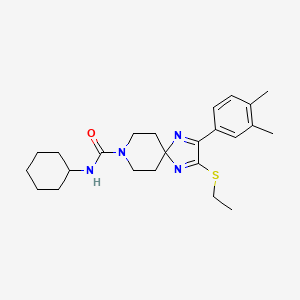molecular formula C24H34N4OS B2438062 N-cyclohexyl-2-(3,4-dimethylphenyl)-3-(ethylthio)-1,4,8-triazaspiro[4.5]deca-1,3-diene-8-carboxamide CAS No. 894887-38-8