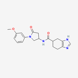 molecular formula C19H22N4O3 B2438066 N-(1-(3-methoxyphenyl)-5-oxopyrrolidin-3-yl)-4,5,6,7-tetrahydro-1H-benzo[d]imidazole-5-carboxamide CAS No. 2034473-29-3