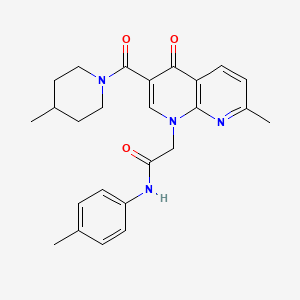 molecular formula C25H28N4O3 B2438070 2-(7-methyl-3-(4-methylpiperidine-1-carbonyl)-4-oxo-1,8-naphthyridin-1(4H)-yl)-N-(p-tolyl)acetamide CAS No. 1251611-54-7