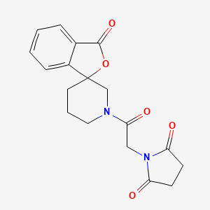 molecular formula C18H18N2O5 B2438077 1-(2-oxo-2-(3-oxo-3H-spiro[isobenzofuran-1,3'-piperidin]-1'-yl)ethyl)pyrrolidine-2,5-dione CAS No. 1798029-44-3