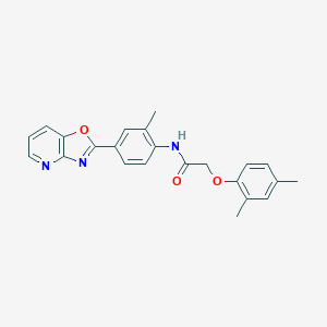 molecular formula C23H21N3O3 B243808 2-(2,4-dimethylphenoxy)-N-(2-methyl-4-[1,3]oxazolo[4,5-b]pyridin-2-ylphenyl)acetamide 