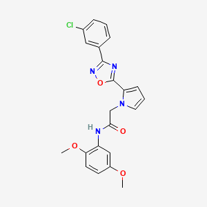molecular formula C22H19ClN4O4 B2438089 2-{2-[3-(3-chlorophenyl)-1,2,4-oxadiazol-5-yl]-1H-pyrrol-1-yl}-N-(2,5-dimethoxyphenyl)acetamide CAS No. 1261011-39-5