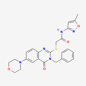 molecular formula C25H25N5O4S B2438093 2-((3-benzyl-6-morpholino-4-oxo-3,4-dihydroquinazolin-2-yl)thio)-N-(5-methylisoxazol-3-yl)acetamide CAS No. 422278-86-2