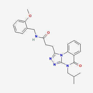 molecular formula C24H27N5O3 B2438099 3-(4-异丁基-5-氧代-4,5-二氢[1,2,4]三唑并[4,3-a]喹唑啉-1-基)-N-(2-甲氧基苄基)丙酰胺 CAS No. 902973-37-9