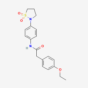 molecular formula C19H22N2O4S B2438102 N-(4-(1,1-dioxidoisothiazolidin-2-yl)phenyl)-2-(4-ethoxyphenyl)acetamide CAS No. 946342-60-5