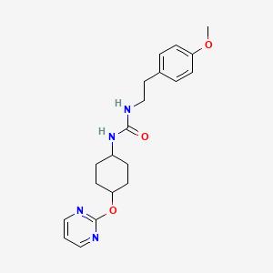 molecular formula C20H26N4O3 B2438108 1-(4-Methoxyphenethyl)-3-((1r,4r)-4-(pyrimidin-2-yloxy)cyclohexyl)urea CAS No. 2034501-35-2