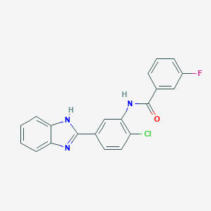 molecular formula C20H13ClFN3O B243811 N-[5-(1H-benzimidazol-2-yl)-2-chlorophenyl]-3-fluorobenzamide 