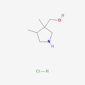 molecular formula C7H16ClNO B2438111 (3,4-二甲基吡咯烷-3-基)甲醇盐酸盐 CAS No. 1989672-09-4