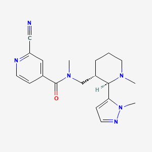 2-Cyano-N-methyl-N-[[(2R,3S)-1-methyl-2-(2-methylpyrazol-3-yl)piperidin-3-yl]methyl]pyridine-4-carboxamide