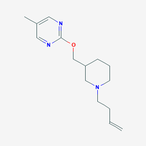 molecular formula C15H23N3O B2438118 2-[(1-丁-3-烯基哌啶-3-基)甲氧基]-5-甲基嘧啶 CAS No. 2380062-08-6