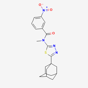 molecular formula C20H22N4O3S B2438124 N-[5-(1-金刚烷基)-1,3,4-噻二唑-2-基]-N-甲基-3-硝基苯甲酰胺 CAS No. 392321-13-0