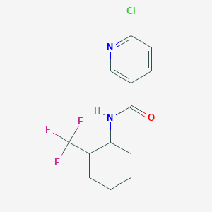 molecular formula C13H14ClF3N2O B2438132 6-chloro-N-[2-(trifluoromethyl)cyclohexyl]pyridine-3-carboxamide CAS No. 1182976-41-5